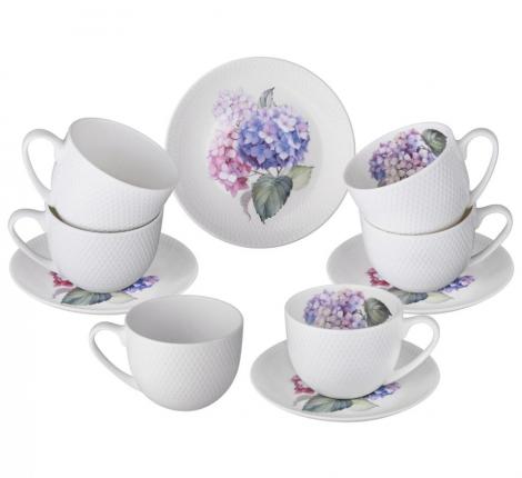 Чайный набор "HORTENSIA" на 4 персоны, 8 предметов, (330 мл)