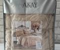 Постельное бельё с одеялом AKAY SATEN (бежевый), Евро