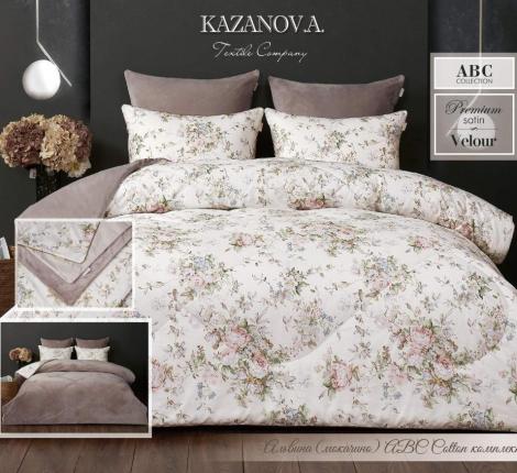 Постельное белье с одеялом "Kazanov.A." Альвина (мокачино) Велюр/Egypt Cotton, Евро