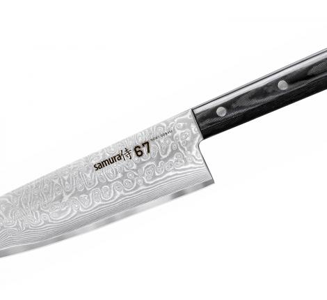 Нож кухонный "Samura Damascus 67" Сантоку 175 мм, Микарта