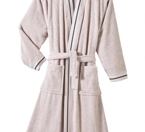 Халат махровый "Blanc des Vosges" PLAISANCE PERLE (светло-серый), M