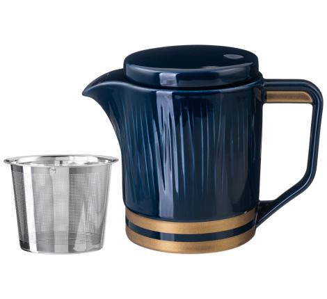 Чайник с металлическим ситом "HERBAL", 1000 мл (синий)