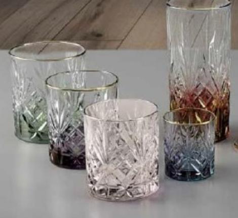Набор стаканов  6штук "MELODY GOLD TUMBLER" хрусталь, высота 19 см