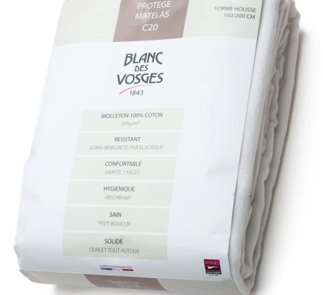Наматрасник "Blanc des Vosges" PROTECTION хлопок фланель, 90х190