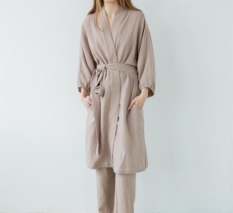 Халат Luxberry "Муслин и комфорт" тауп, M