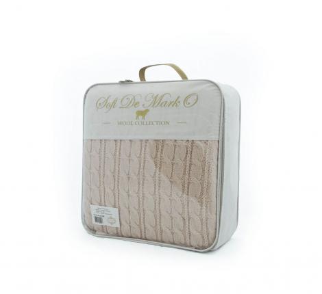 Плед вязаный "Sofi de Marko" Джовани (пепельно-розовый), 160х220