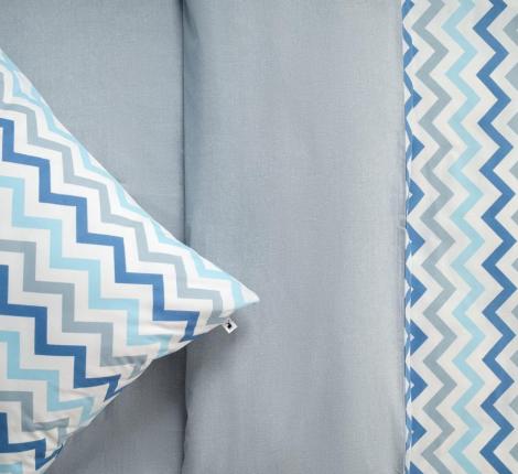 Постельное белье "Siberia" Зигзаг (голубой) Ранфорс, 1,5 спальный