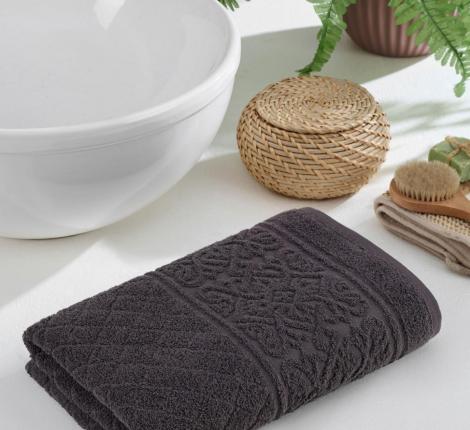 Полотенце махровое "METEOR" жаккард с петелькой 70х140 (1/1) NEPAL, коричневый