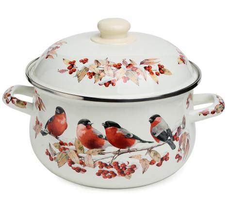 Кастрюля эмалированная с крышкой "СНЕГИРИ" 934-748, 3,6 л