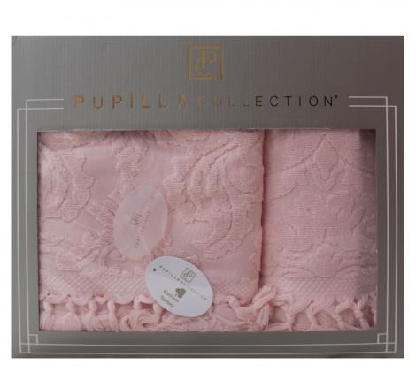 Набор махровых полотенец Pupilla "ELIZ" 50х90+70х140, Персик