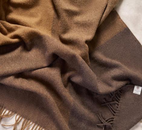 Плед "WOOLEN" (шерсть 100%) 150х200, бежево-коричневый