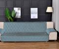 Покрывало 180х210см на диван с подлокотниками Косичка, голубое