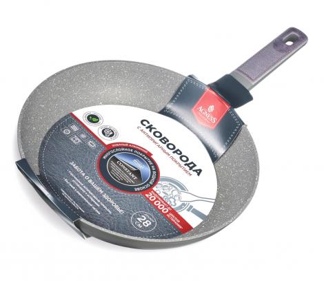 Сковорода "AGNESS" 902-123 с антипригарным покрытием PFLUON MARBLE, диаметр 28 см