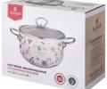 Кастрюля эмалированная со стеклянной крышкой "FLOWER STORY", 2,8 л