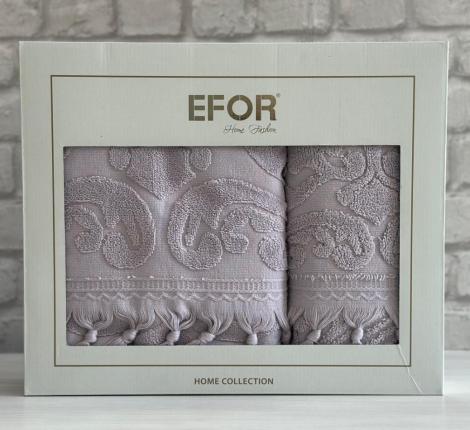Набор махровых полотенец EFOR (50*90, 70*140) VASE NEW COTTONI (лиловый)
