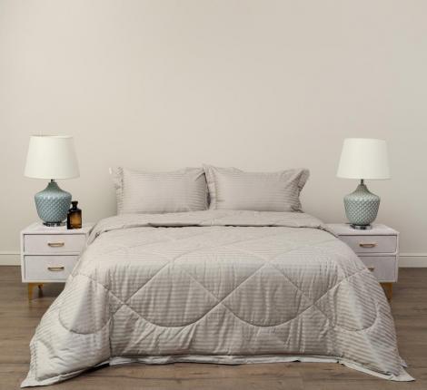 Постельное белье с одеялом "Sofi de Marko" Федерико (бежевый) Страйп Сатин, Семейный