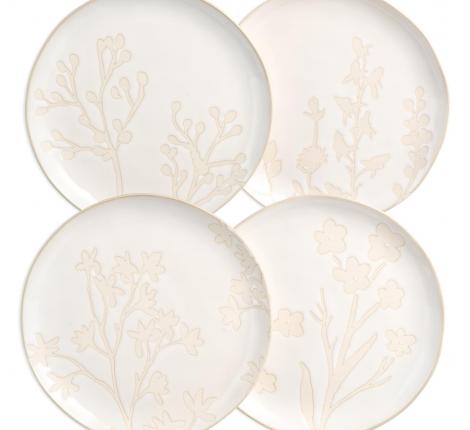 Набор закусочных тарелок 4 штуки "FIELD", диаметр 25,5 см