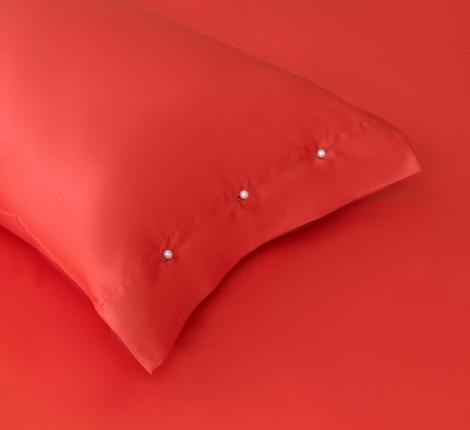Постельное белье с одеялом "Sofi de Marko" Premium Mako (коралловый красный) Сатин ДеЛюкс, Евро