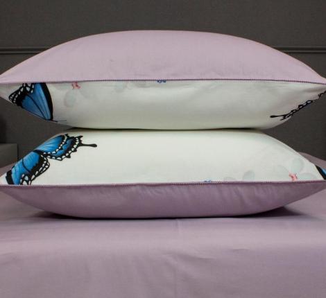 Постельное белье с одеялом "Kazanov.A." Махаон блю морфо (нежно голубой) Сатин, 1,5 спальный