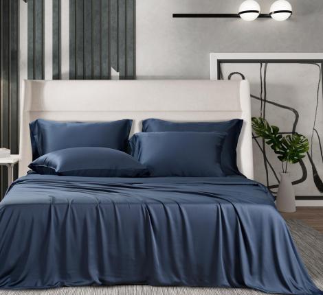 Постельное бельё Sharmes "Bamboo" 2 спальный, темно-синий
