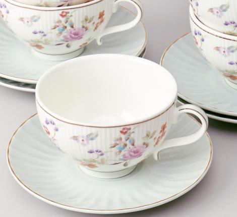 Чайный набор "ВРЕМЕНА ГОДА" 42-571 на 6 персон, 12 предметов (250 мл), голубой