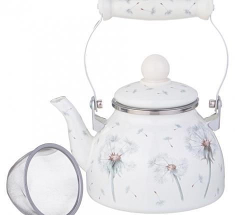 Чайник эмалированный со съёмным фильтром "DANDELION", 1,1 л