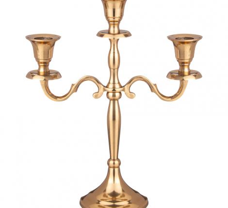 Подсвечник на 3 свечи "GOLDEN MOOD", высота 28,5 см