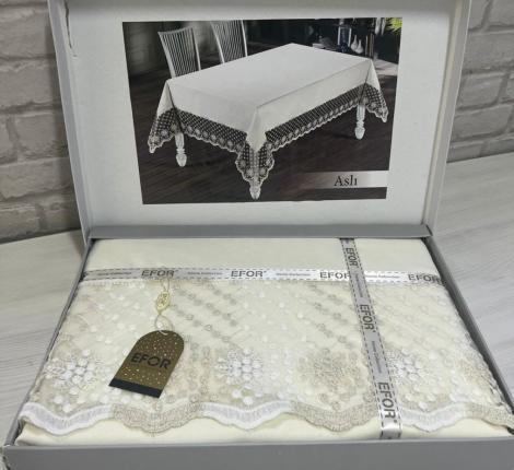 Скатерть EFOR "ASLI GARDENYA" 160х220, кремовый