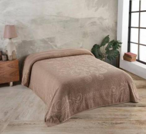 Жаккардовое покрывало-пике "KARTEKS" Medallion (коричневый), 160х220