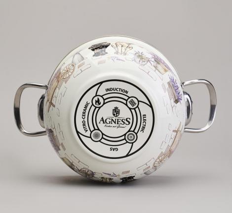 Набор эмалированных кастрюль с крышкой "LAVANDER CATS", 4 предмета