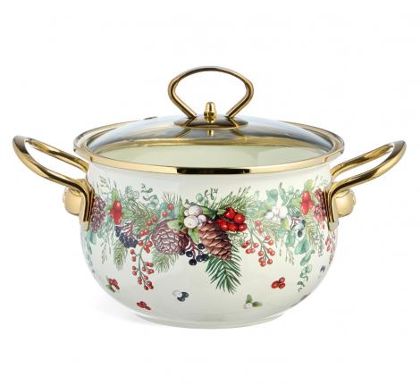 Кастрюля эмалированная со стеклянной крышкой "CELEBRATION", 2.0 л