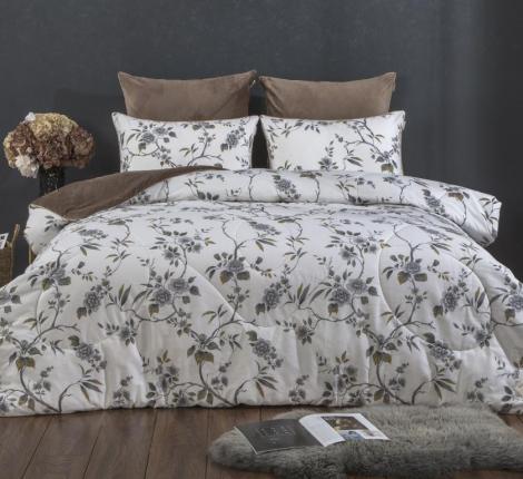 Постельное белье с одеялом "Kazanov.A." Валери (бежевый жемчуг) Велюр/Egypt Cotton, Евро