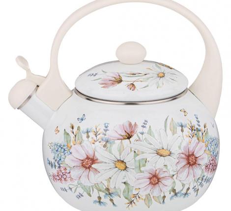 Чайник эмалированный со свистком "ДВОРЦОВЫЙ ПАРК", 2,2 л
