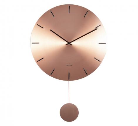 Часы настенные с маятником Karlsson "IMPRESSIVE" (медный с черным), 47х75х4 см