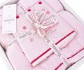 Комплект полотенец со стразами 30x50-50x100-70x140 Maison D'or &quot;CANDY&quot;, розовый
