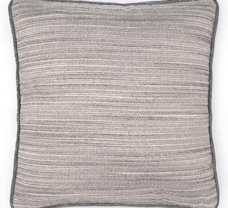Подушка декоративная "BRUMA" 40х40, серо-белая полоска (кант темно-серый)