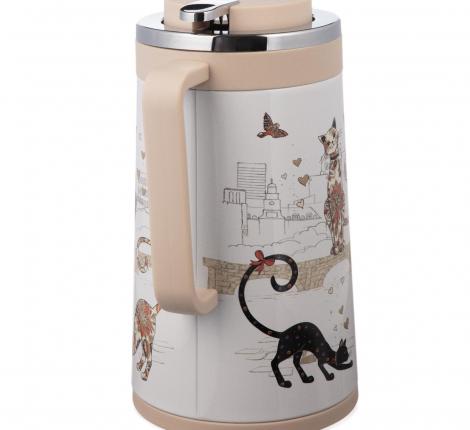 Термос со стеклянной колбой  "ПАРИЖСКИЕ КОТЫ", 950 мл