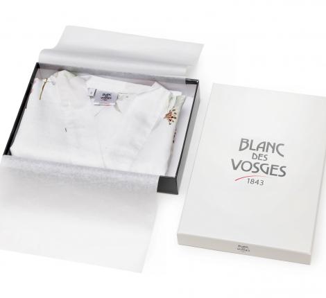 Халат короткий "Blanc des Vosges" DELICATESSE perle сатин, М