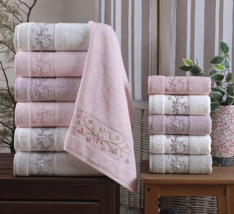 Набор махровых полотенец "DO&CO" с вышивкой.70х140 (1/6 ) KELEBEK