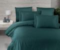 Постельное бельё "DO&CO" Сатин DELUX STRIPE, Евро (зелёный)