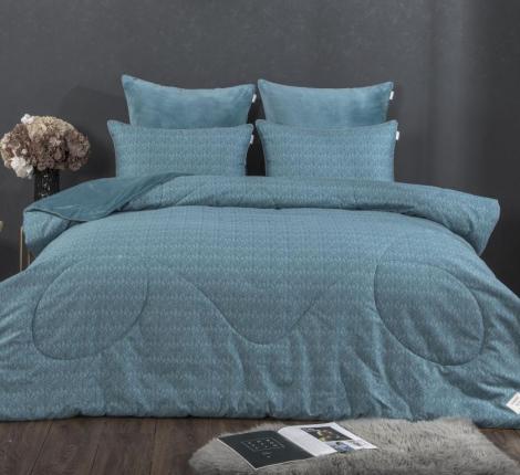 Постельное белье с одеялом "Kazanov.A." Луис (бирюза жемчуг) Велюр/Egypt Cotton, Евро