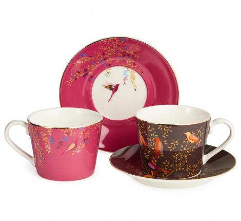 Чайный набор "GOLDEN BIRDS" 419-129 на 2 персоны, 4 предмета (220 мл)