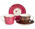Чайный набор "GOLDEN BIRDS" 419-129 на 2 персоны, 4 предмета (220 мл)