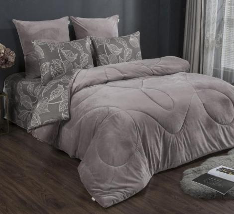 Постельное белье с одеялом "Kazanov.A." Флоран (капучино) Велюр/Egypt Cotton, Семейный