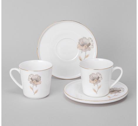 Кофейный набор "INSPIRATION" ЗОЛОТОЙ ЦВЕТОК на 2 персоны, 4 предмета (220 мл)