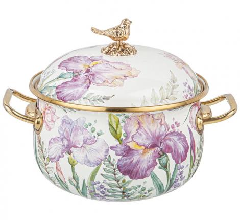 Кастрюля эмалированная с крышкой "IRISES", 2,8 л