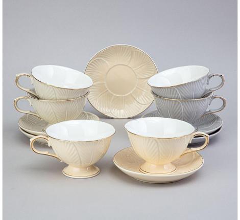 Чайный набор "TOP STYLE" 42-554 на 6 персон, 12 предметов (250 мл)