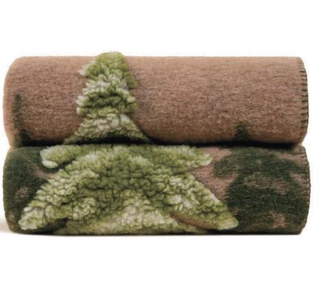 Плед шерстяной Frati "BOSCO" VERDE (бежево-зеленый), 150x190
