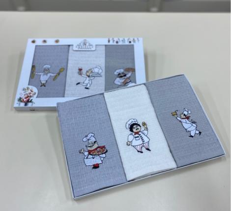 Набор вафельных салфеток "AMBIELLA" ПОВАР, 40х60-3 шт.