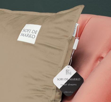 Подушка декоративная "Sofi de Marko" Ноэми (светло-бежевый) Велюр, 45х45